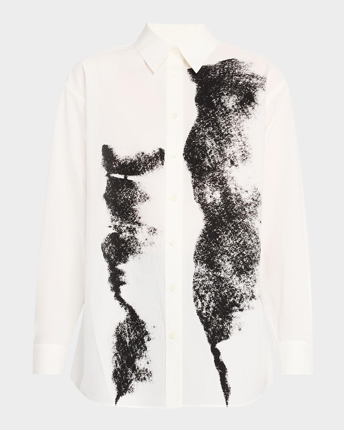 oversized abstract-print boyfriend shirt