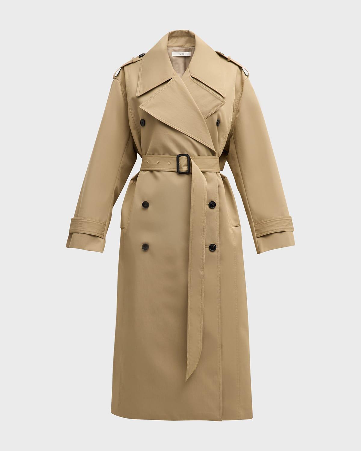 oversized belted trench coat