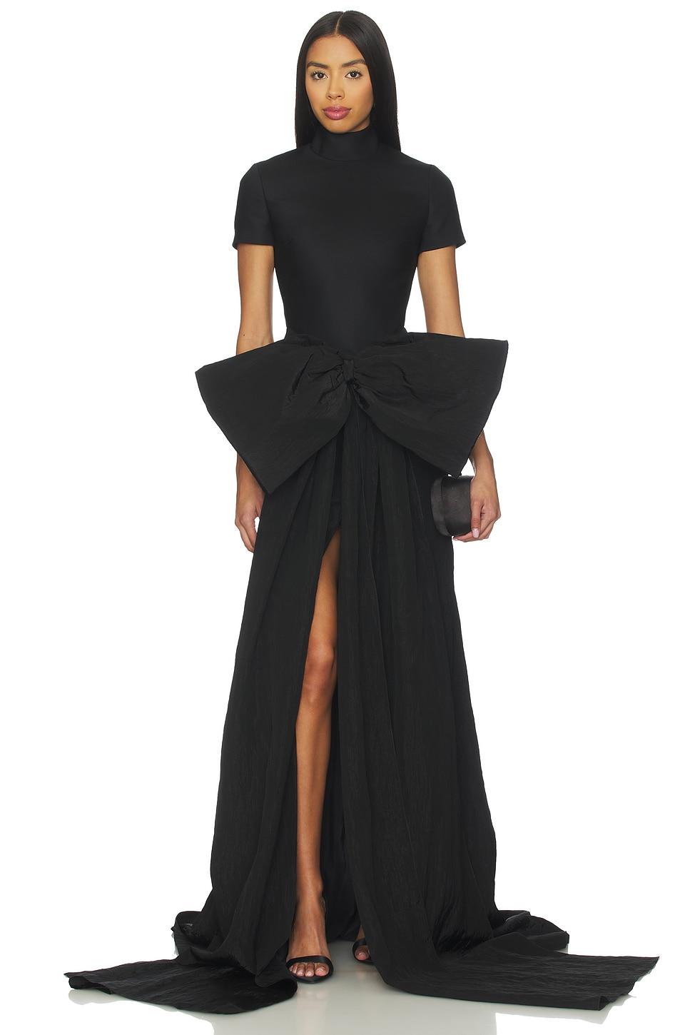 oversized bow detail gown