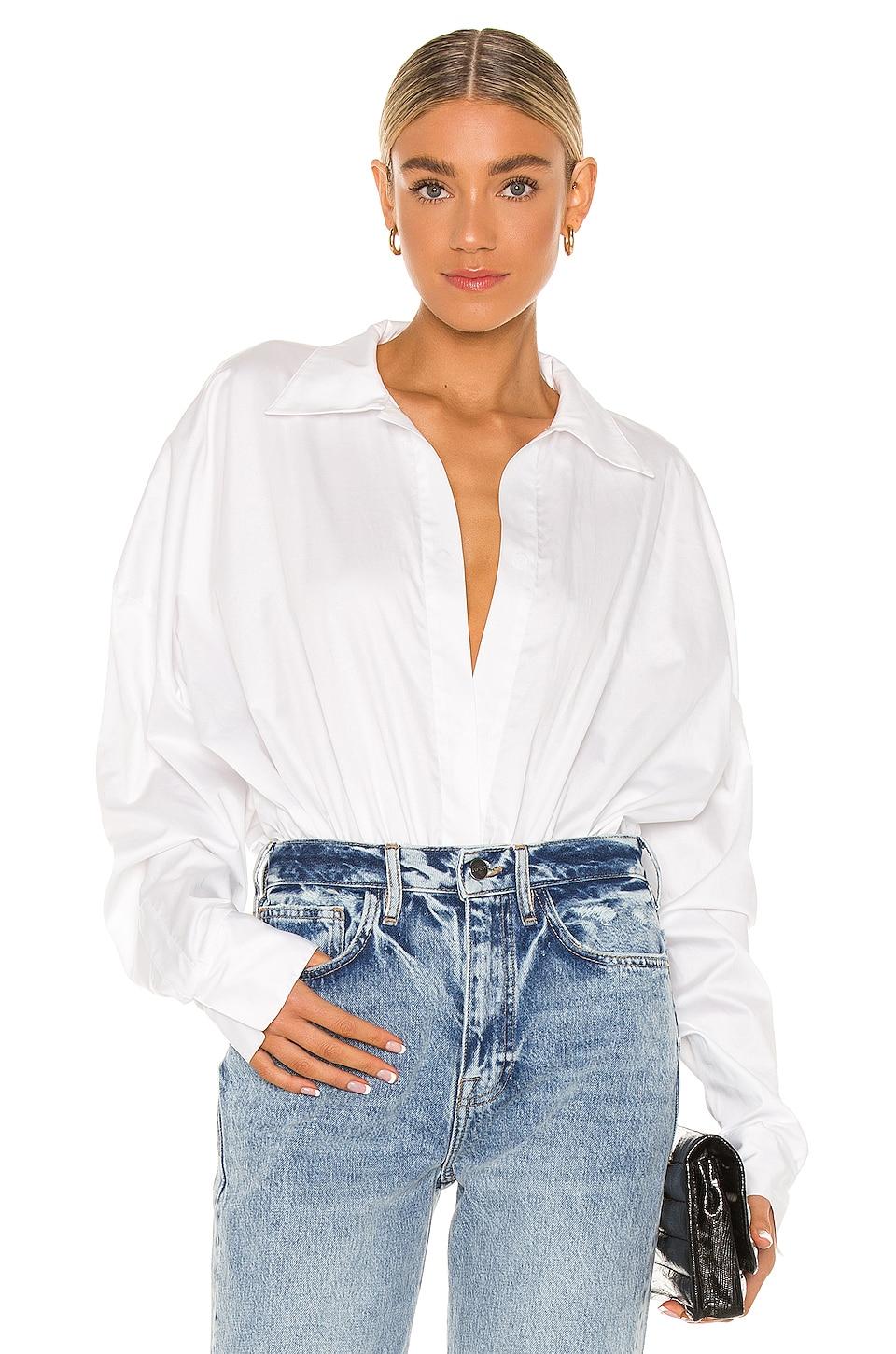 oversized boyfriend shirt bodysuit