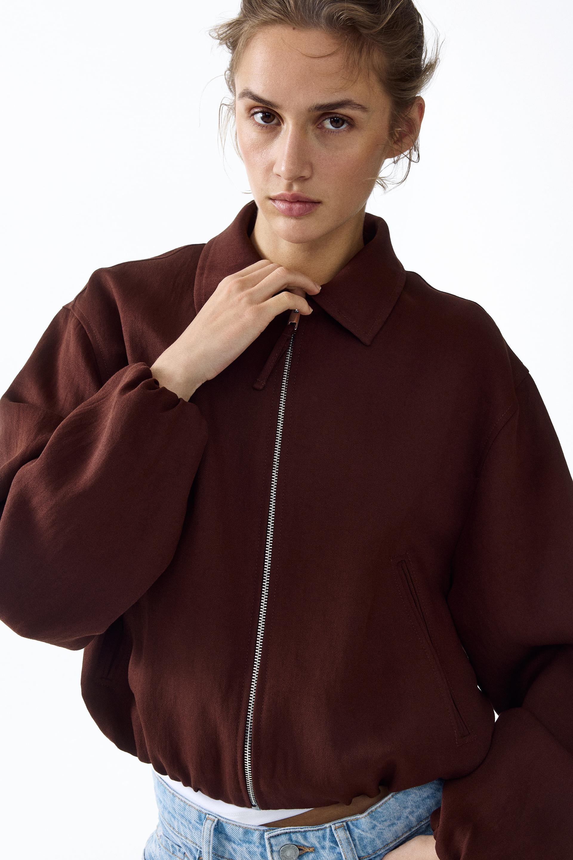 oversized bubble-hem jacket