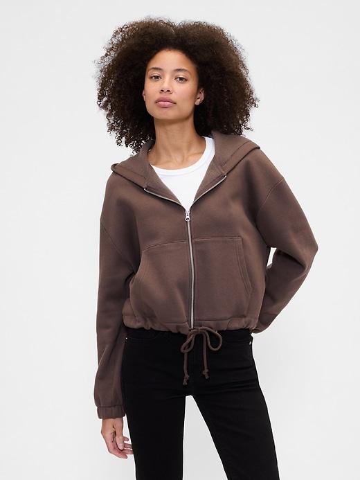 oversized bubble zip hoodie