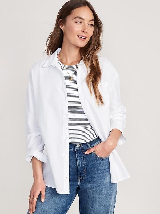 oversized button-down boyfriend shirt