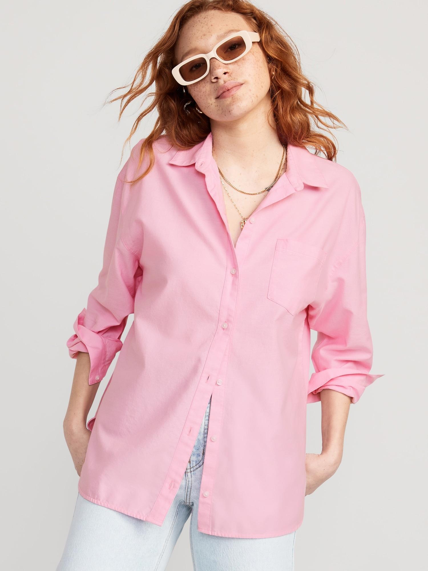 oversized button-down boyfriend shirt