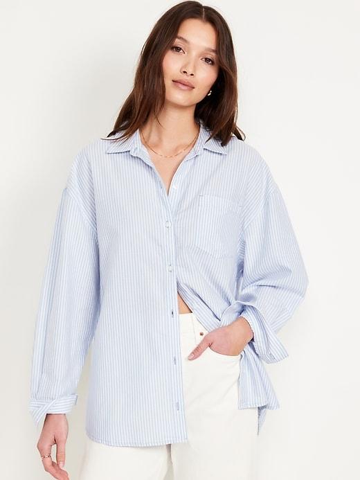 oversized button-down boyfriend shirt