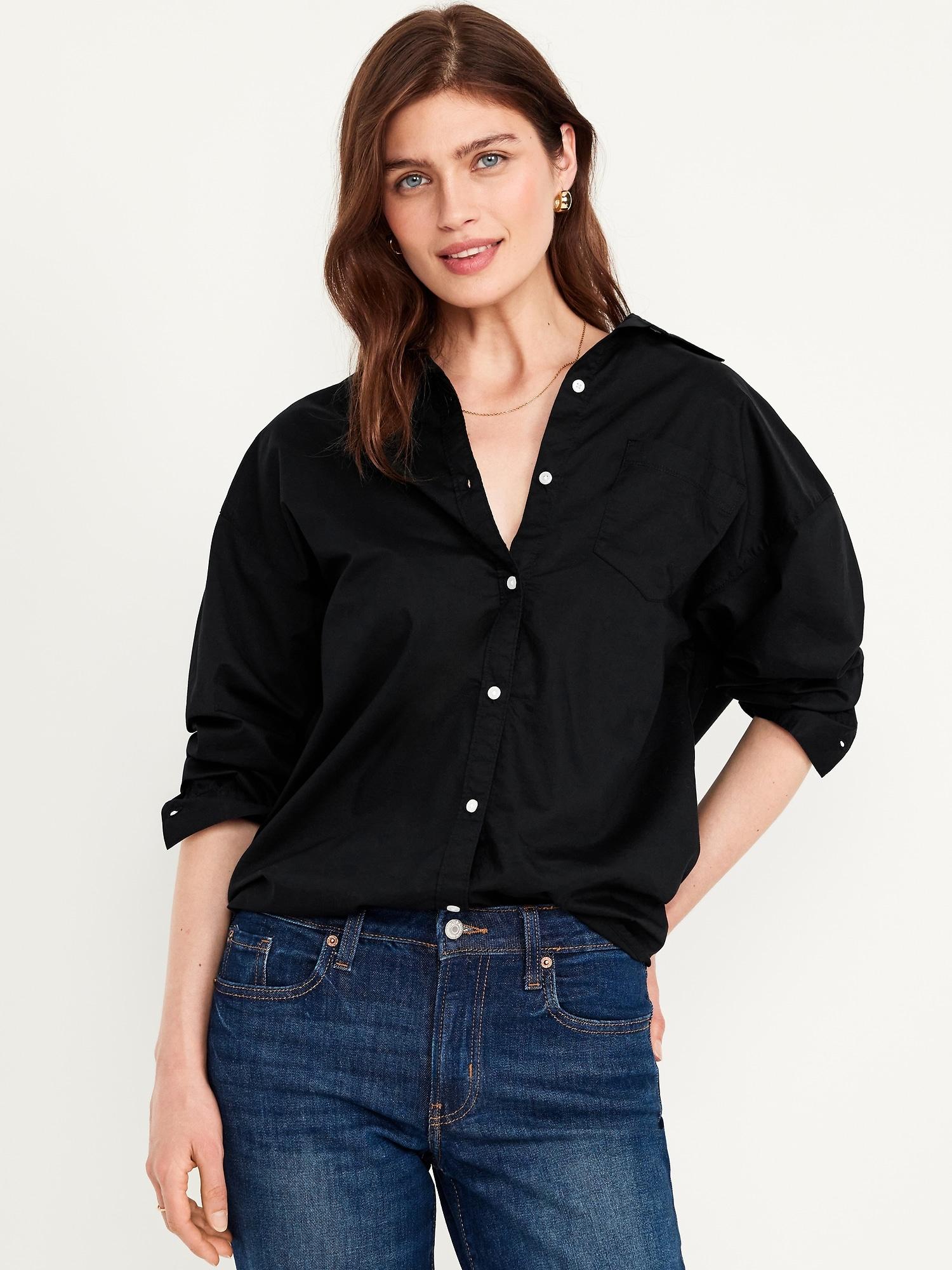 oversized button-down boyfriend shirt