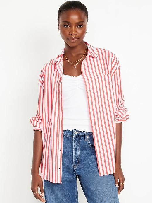 oversized button-down boyfriend shirt