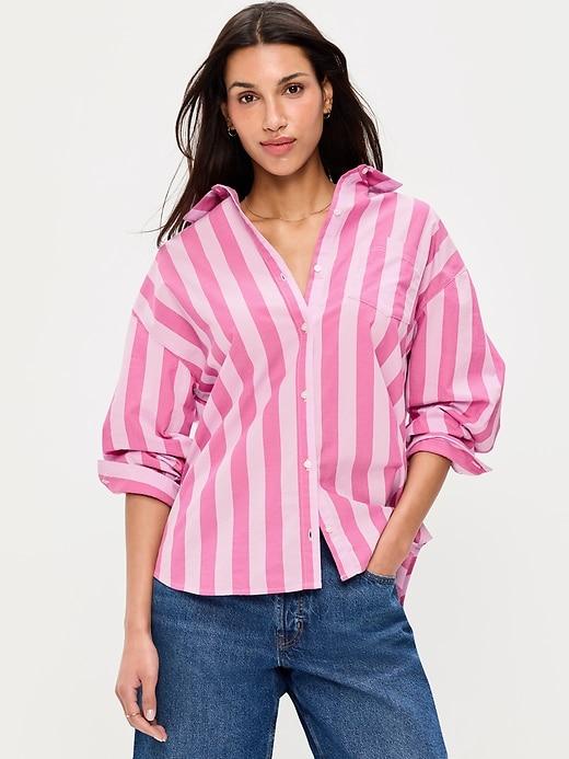 oversized button-down boyfriend shirt