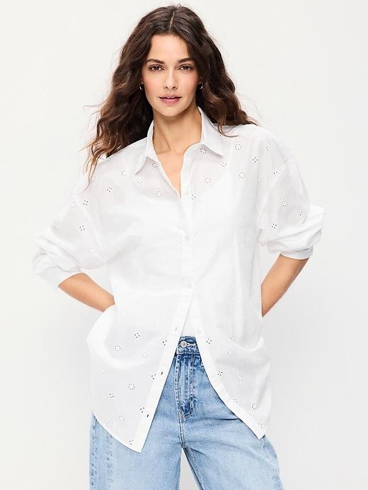 oversized button-down boyfriend shirt