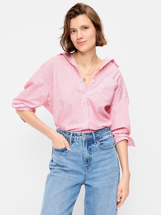 oversized button-down boyfriend shirt