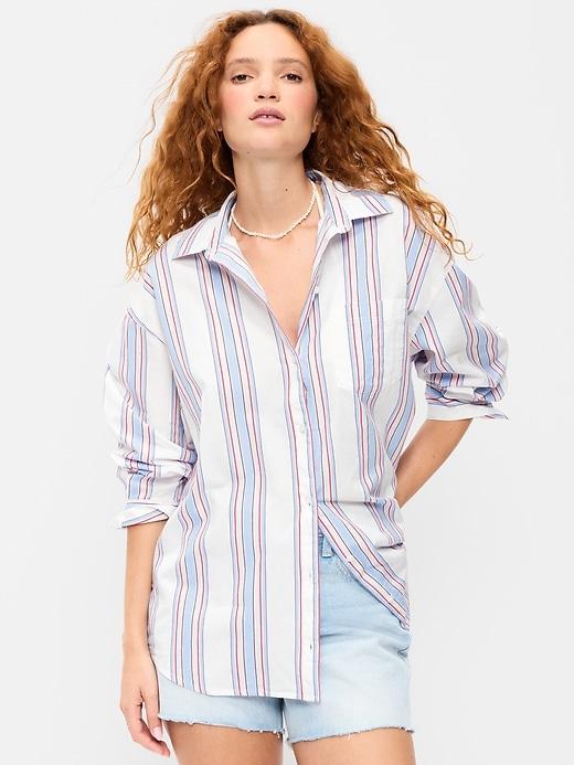 oversized button-down boyfriend shirt