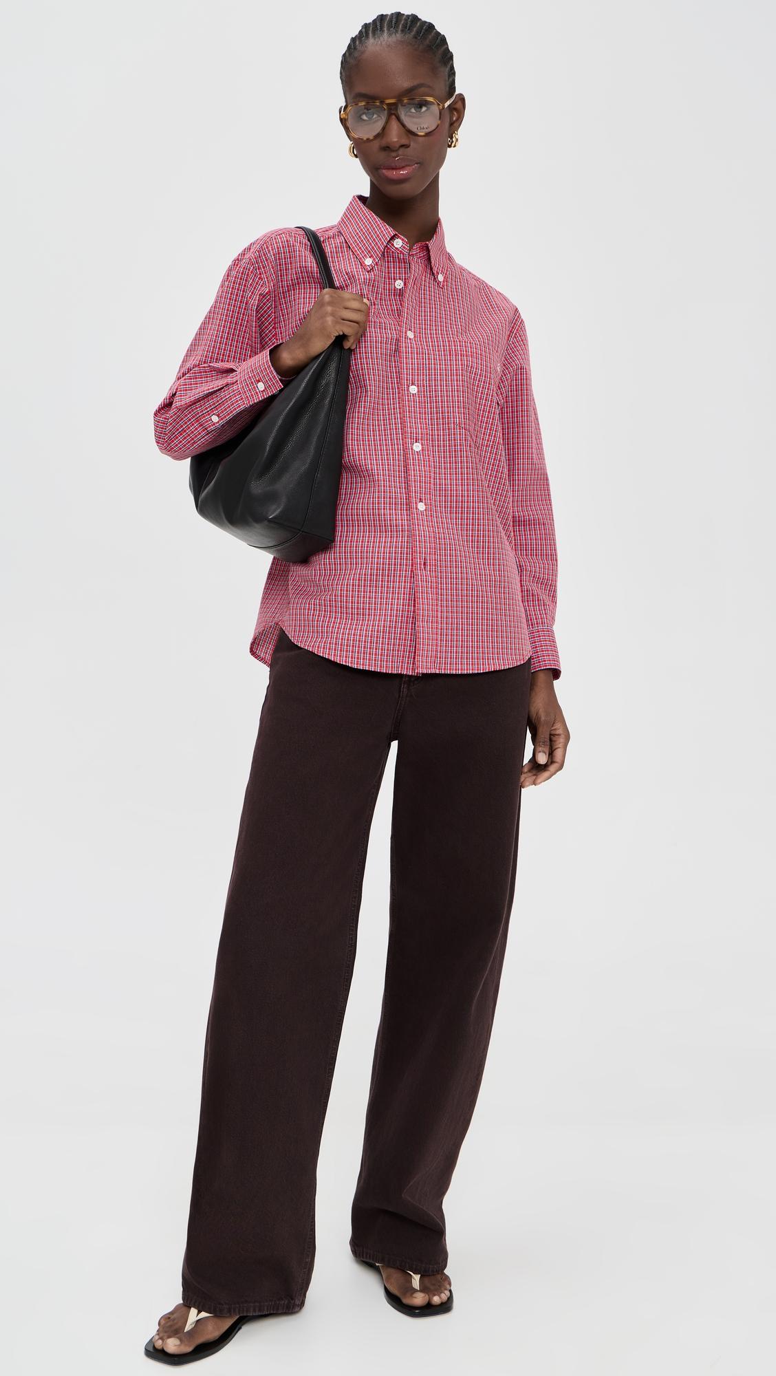 oversized button down checked shirt