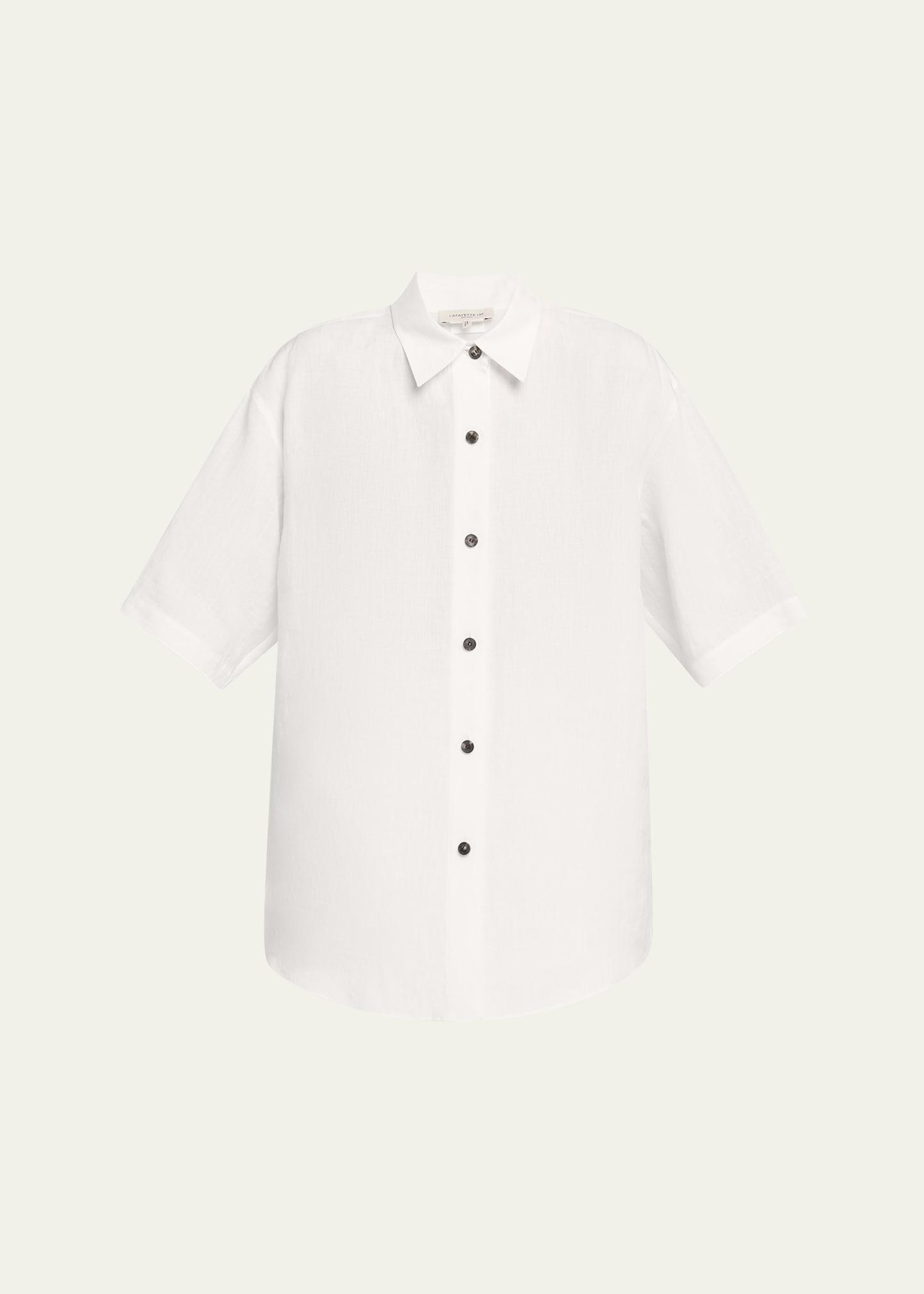 oversized button-down linen shirt