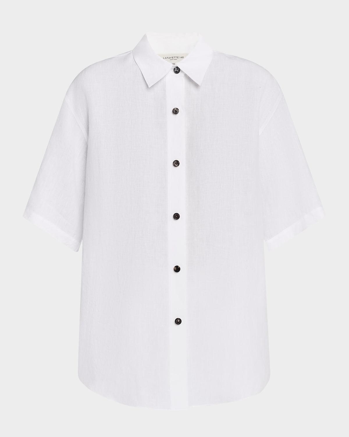 oversized button-down linen shirt