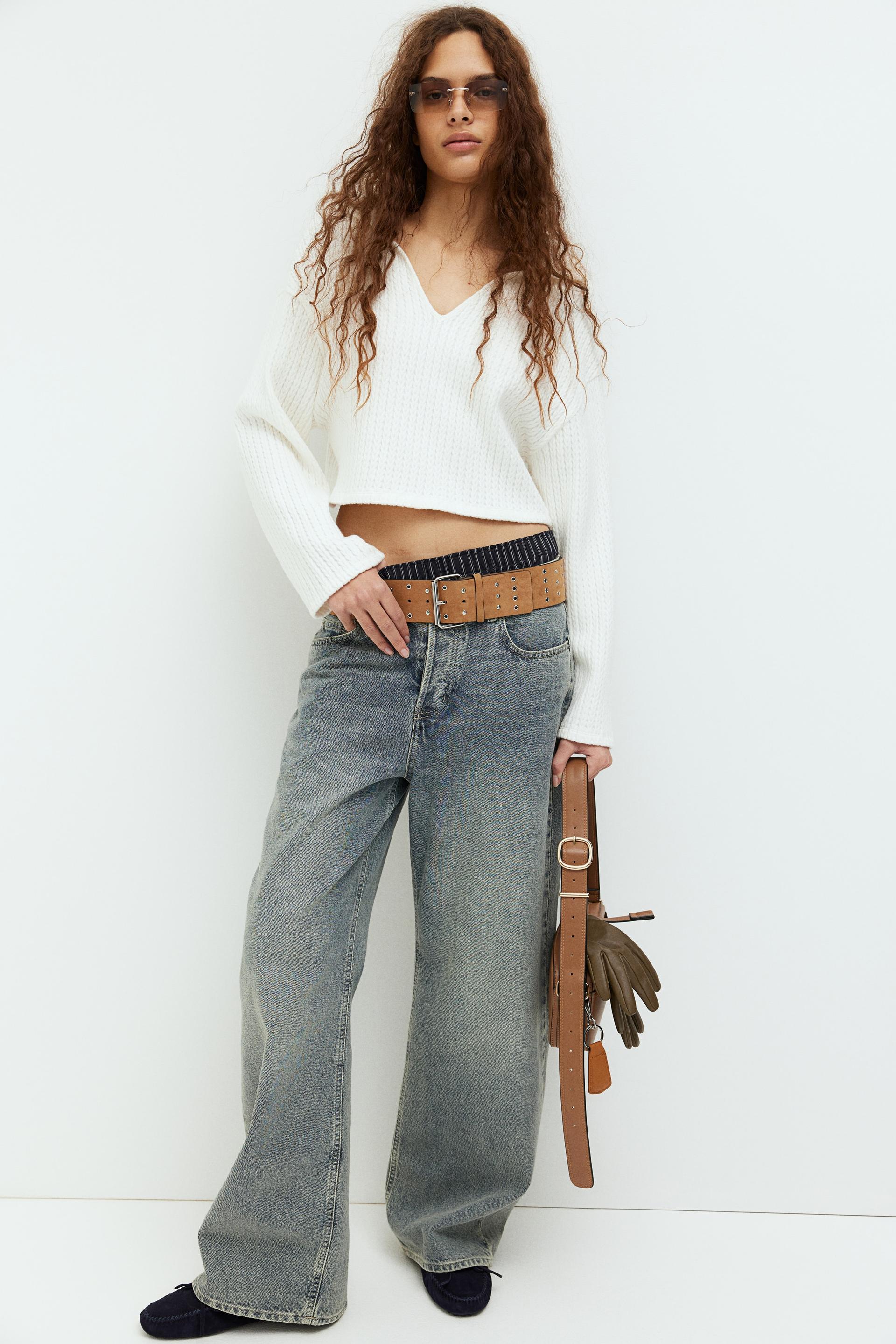 oversized cable-knit-look sweater