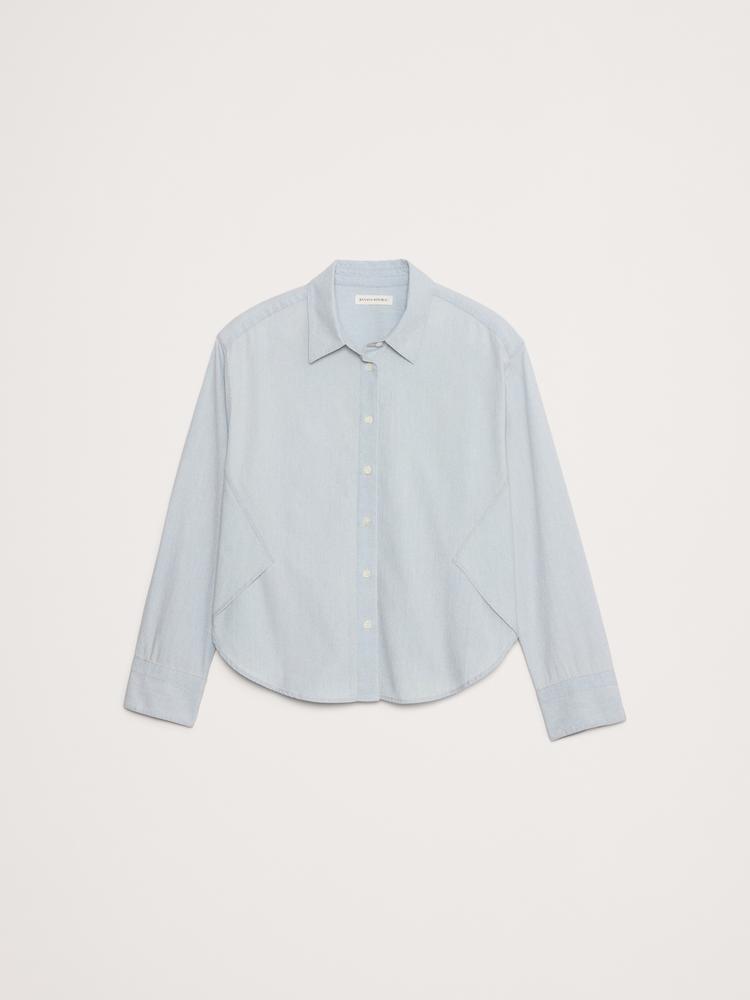 oversized chambray side-split shirt