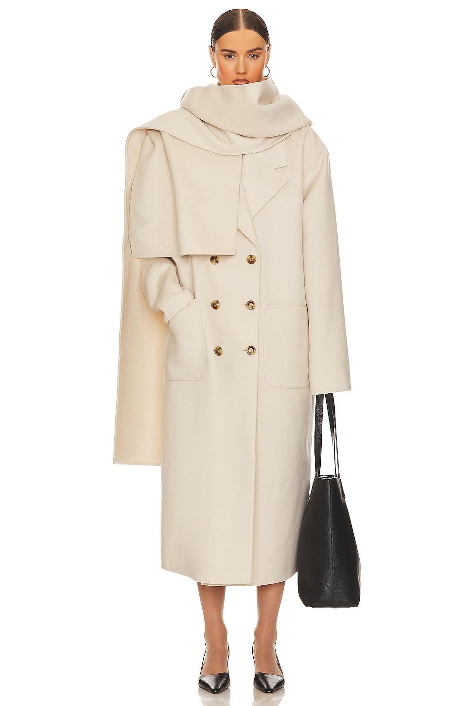 oversized coat with detachable scarf
