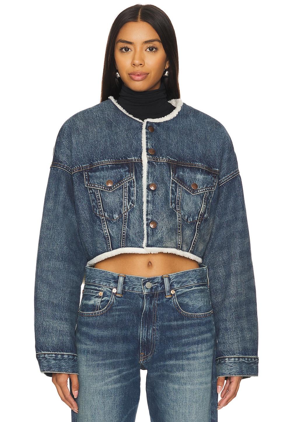 oversized cropped denim jacket