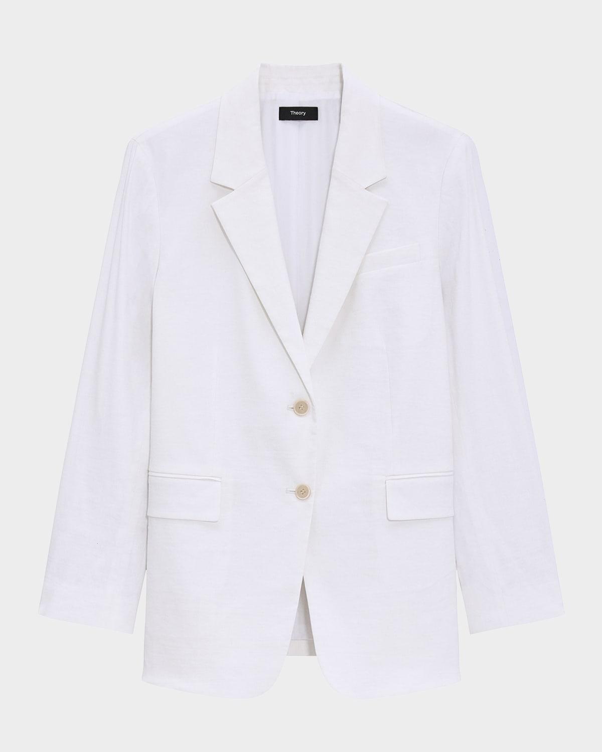 oversized crunch linen blazer