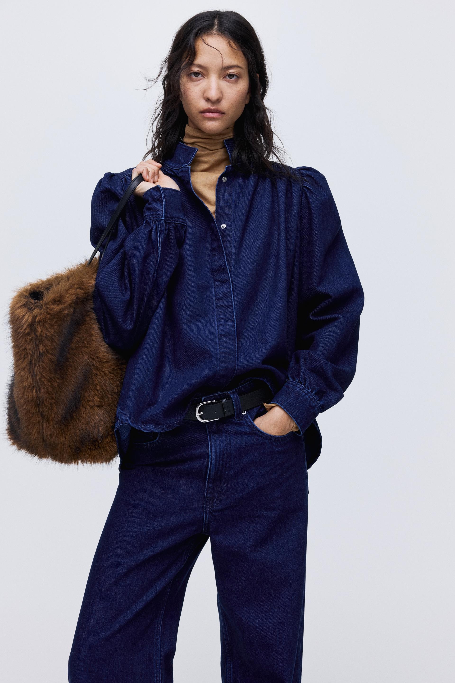 oversized denim blouse