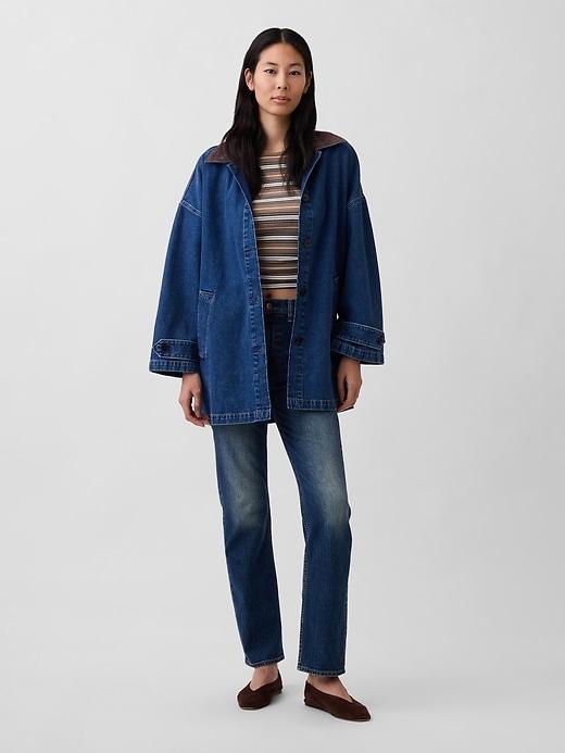 oversized denim car coat