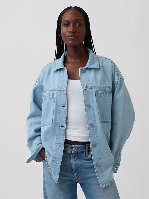 oversized denim shirt jacket