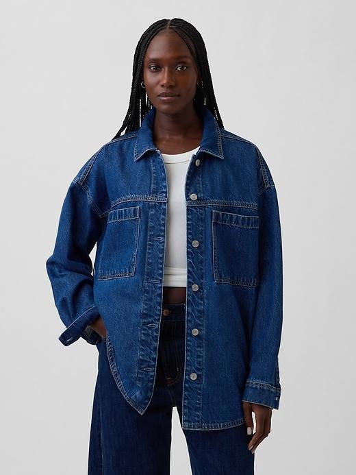 oversized denim shirt jacket
