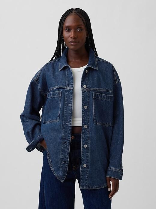 oversized denim shirt jacket