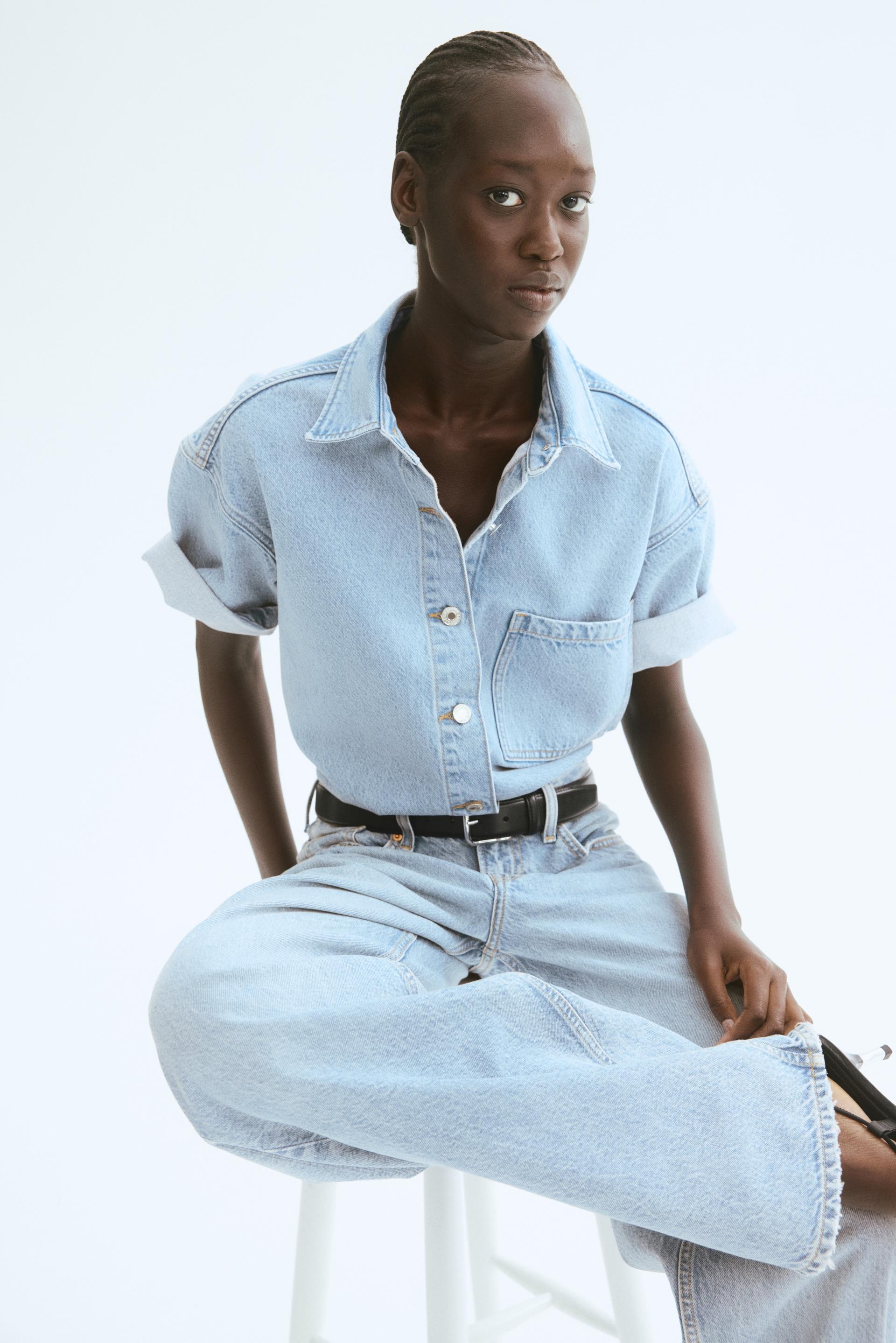 oversized denim shirt