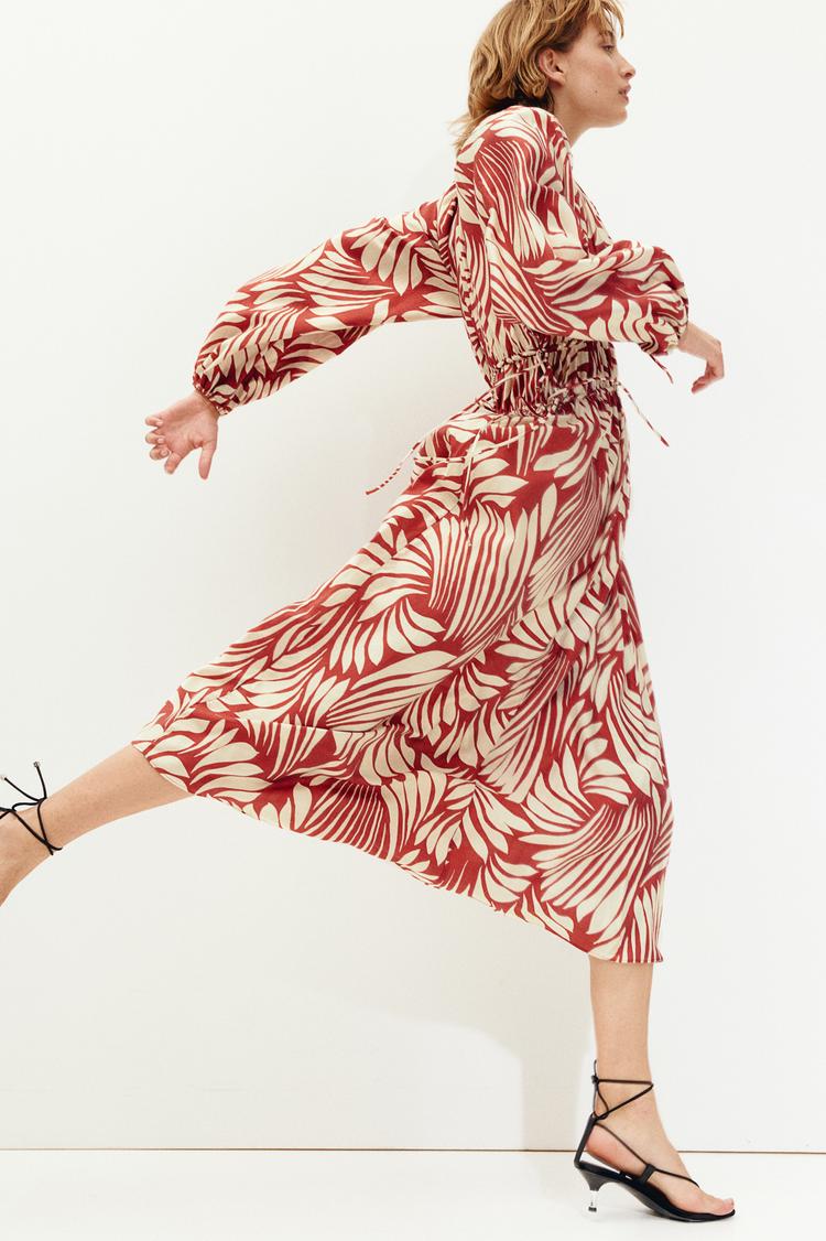 oversized drawstring-detail dress