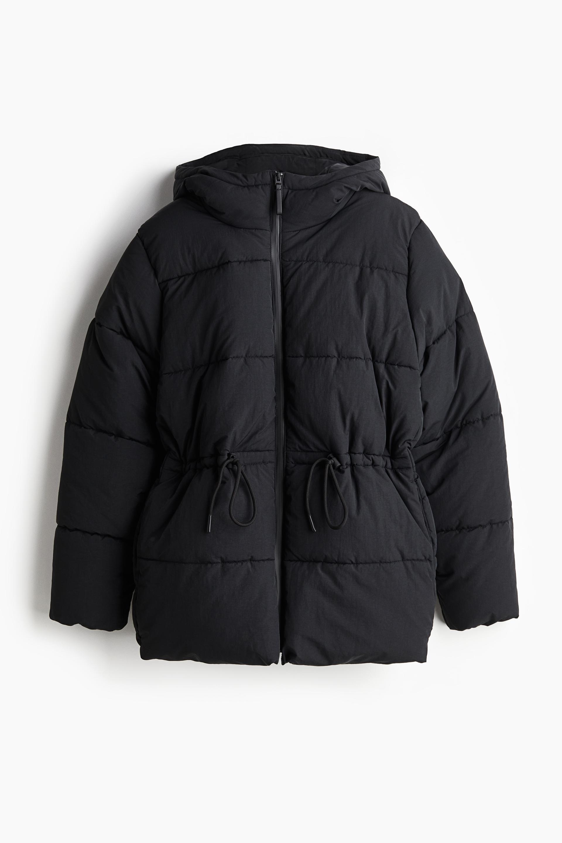oversized drawstring-waist puffer jacket