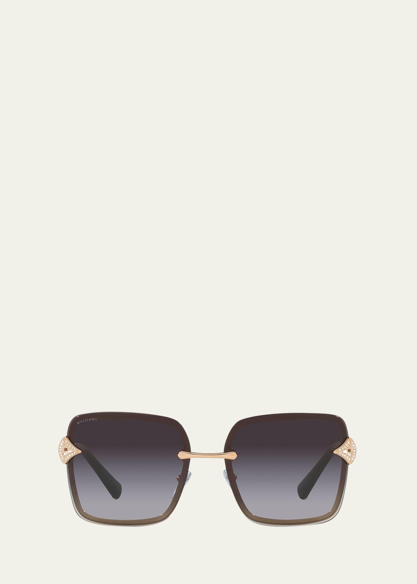 oversized embellished square metal sunglasses