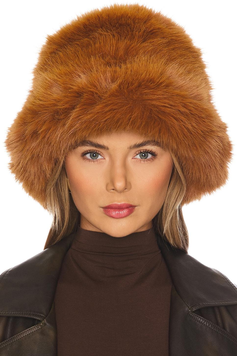oversized faux fur bucket hat