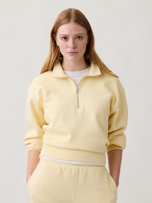 oversized fleece half-zip sweatshirt