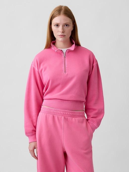 oversized fleece half-zip sweatshirt