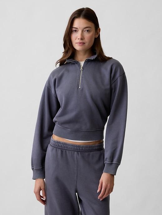 oversized fleece half-zip sweatshirt