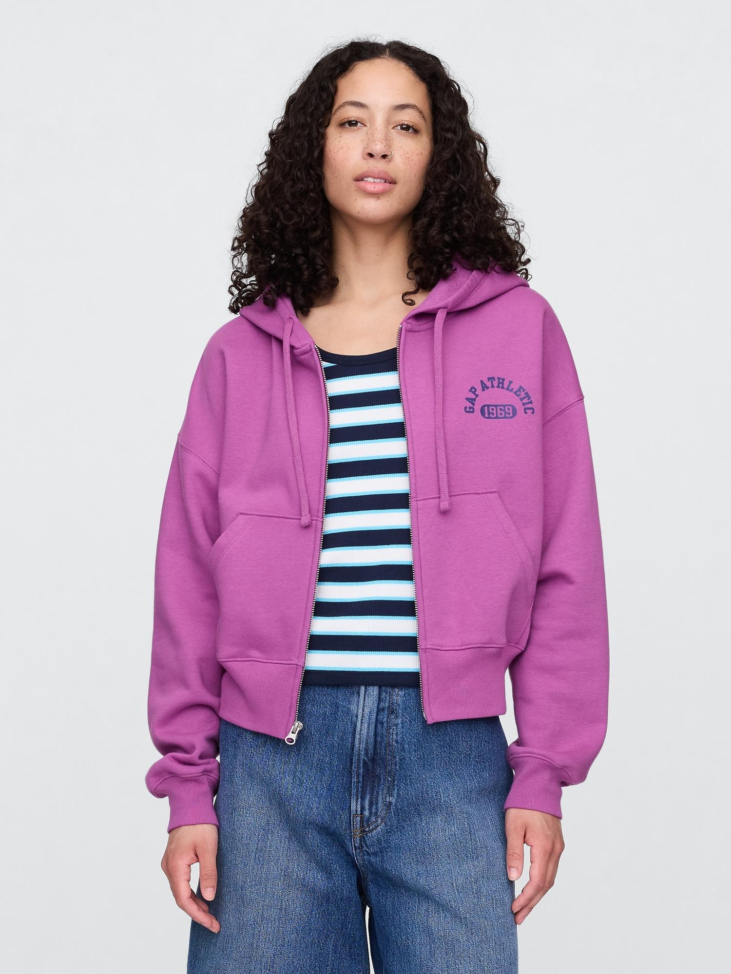 oversized gap graphic zip hoodie