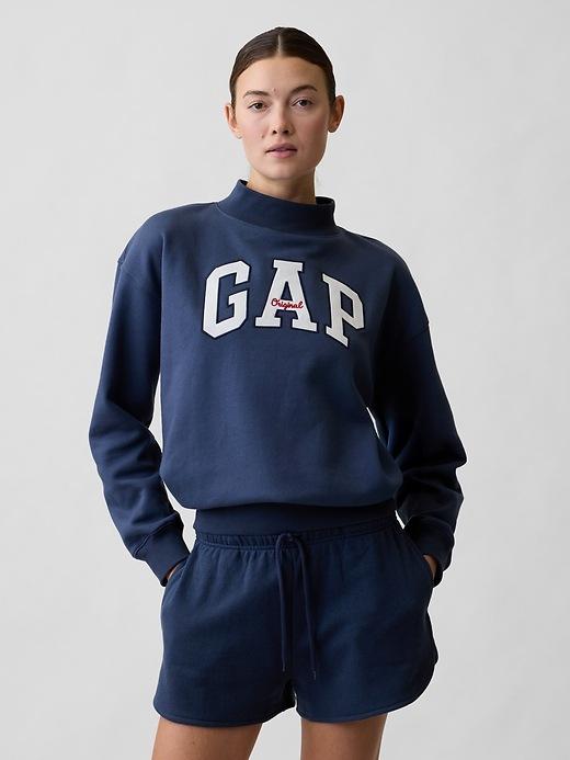 oversized gap logo mockneck sweatshirt