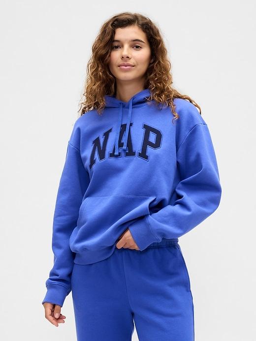 oversized gap nap logo hoodie