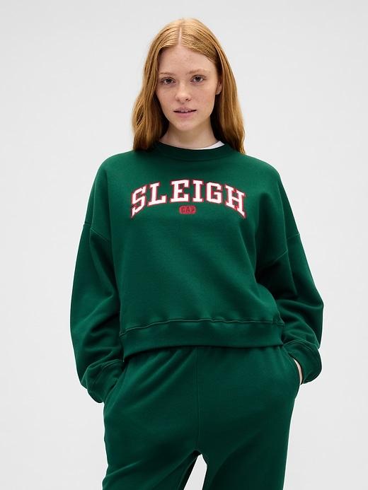 oversized holiday graphic sweatshirt