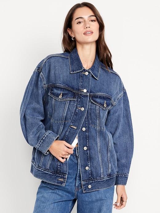 oversized jean trucker jacket