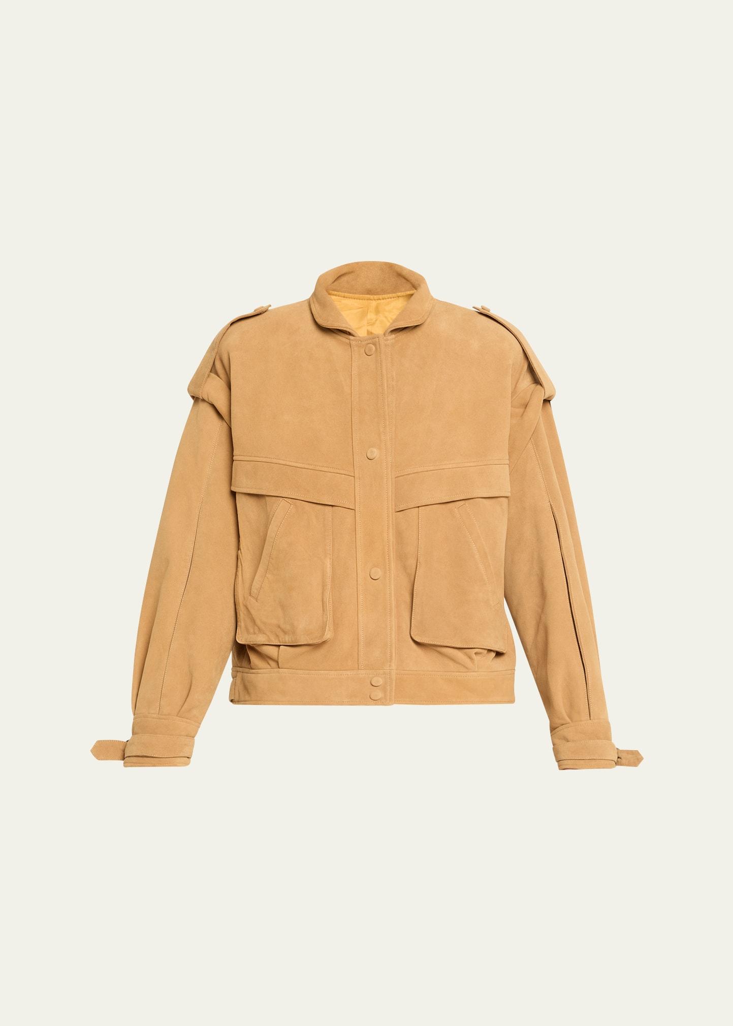 oversized leather suede jacket