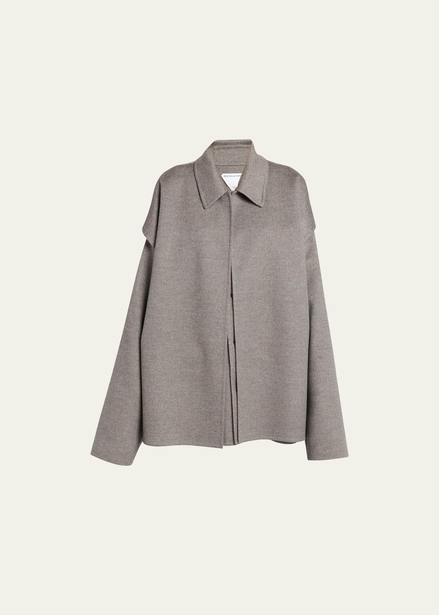 oversized light double wool cashmere jacket