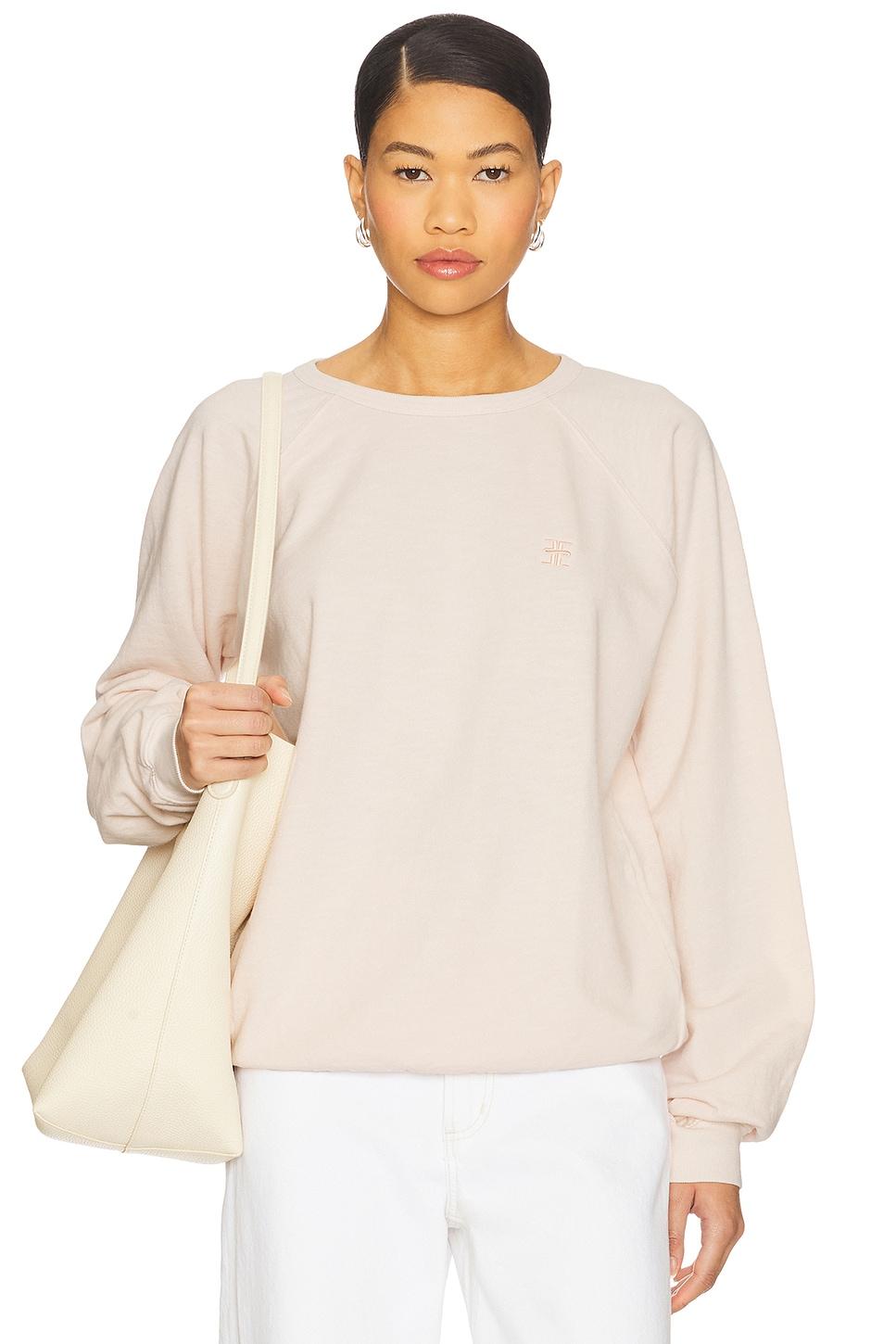 oversized lightweight french terry raglan sweatshirt