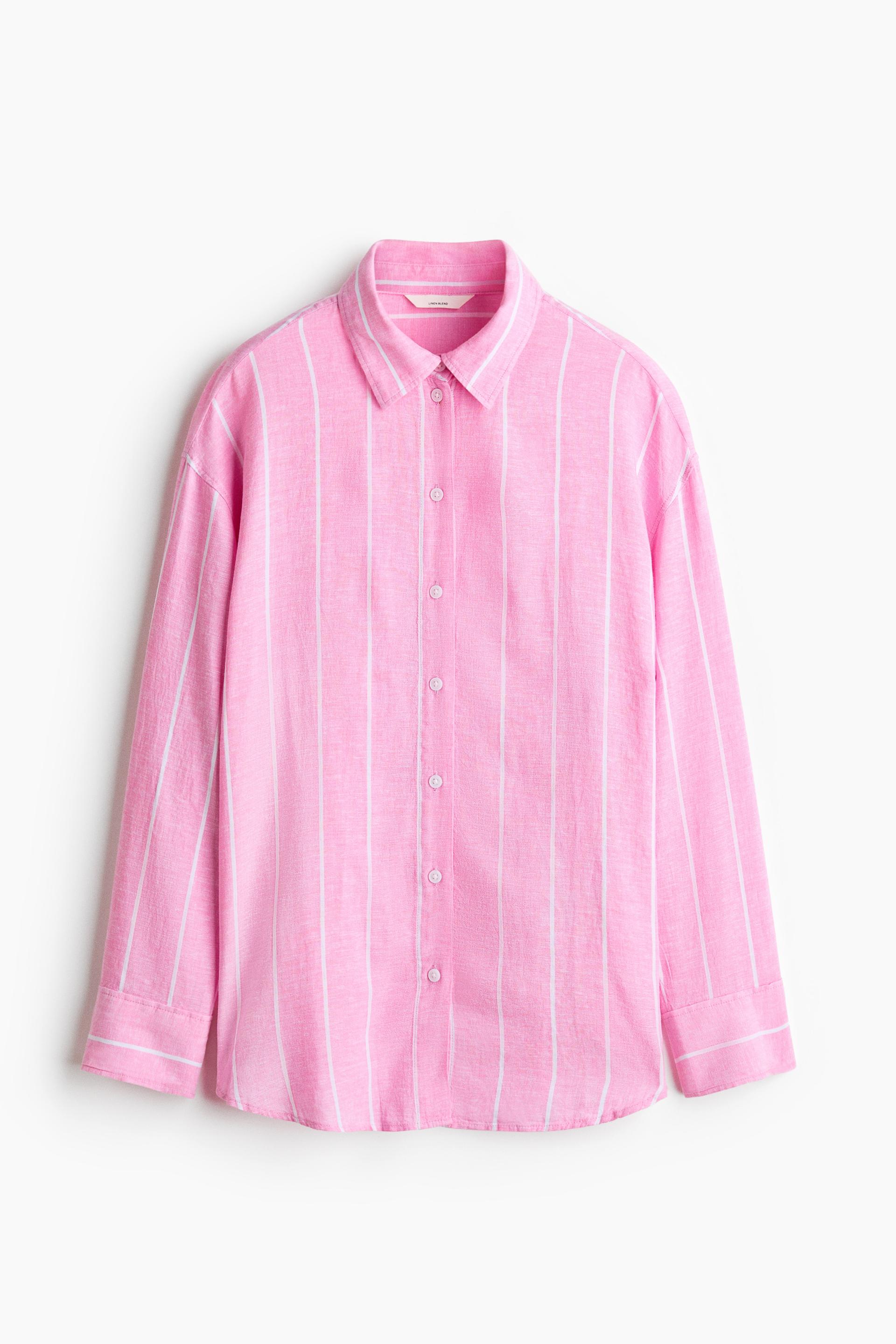 oversized linen-blend shirt
