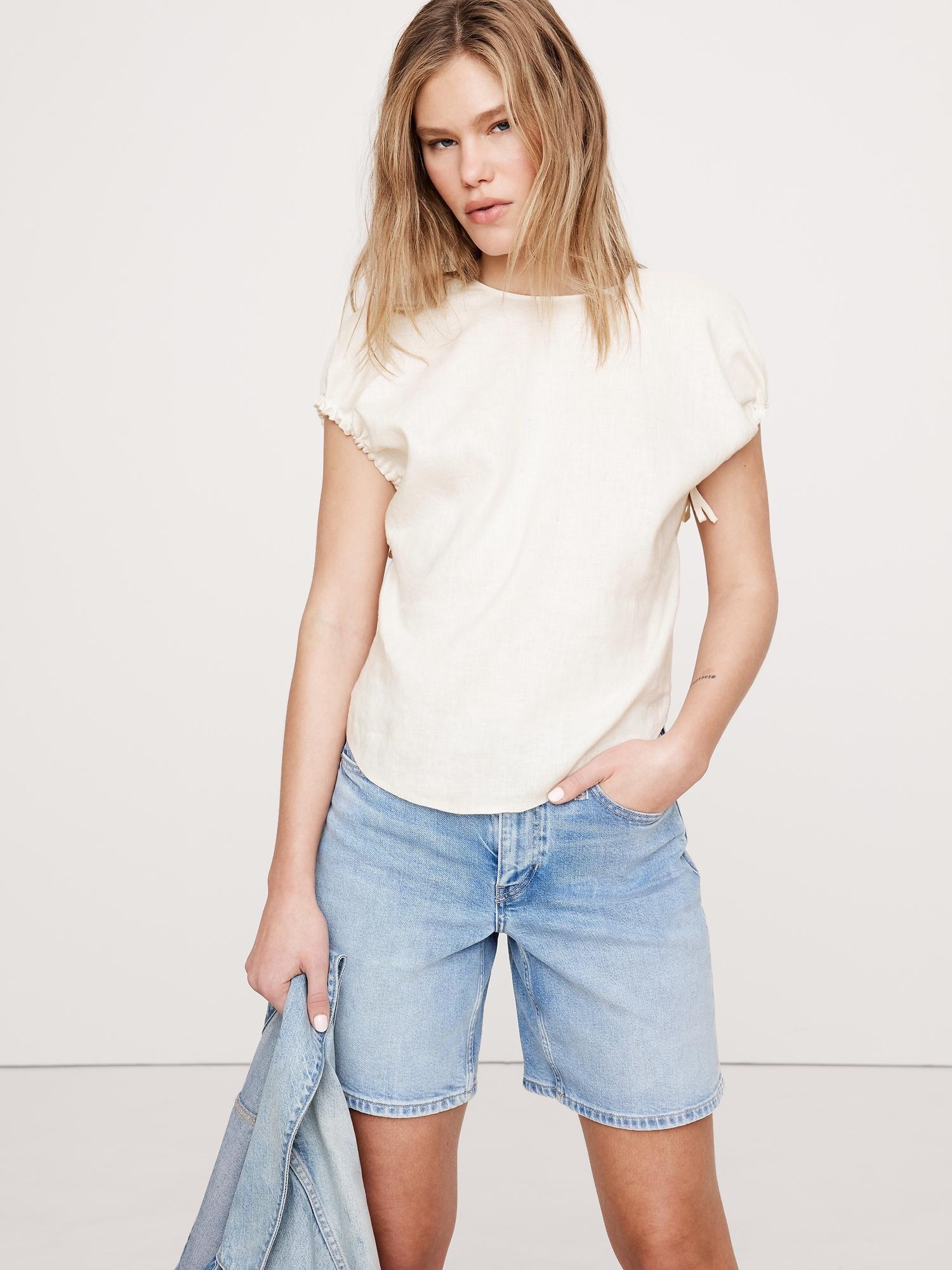 oversized linen cinch top