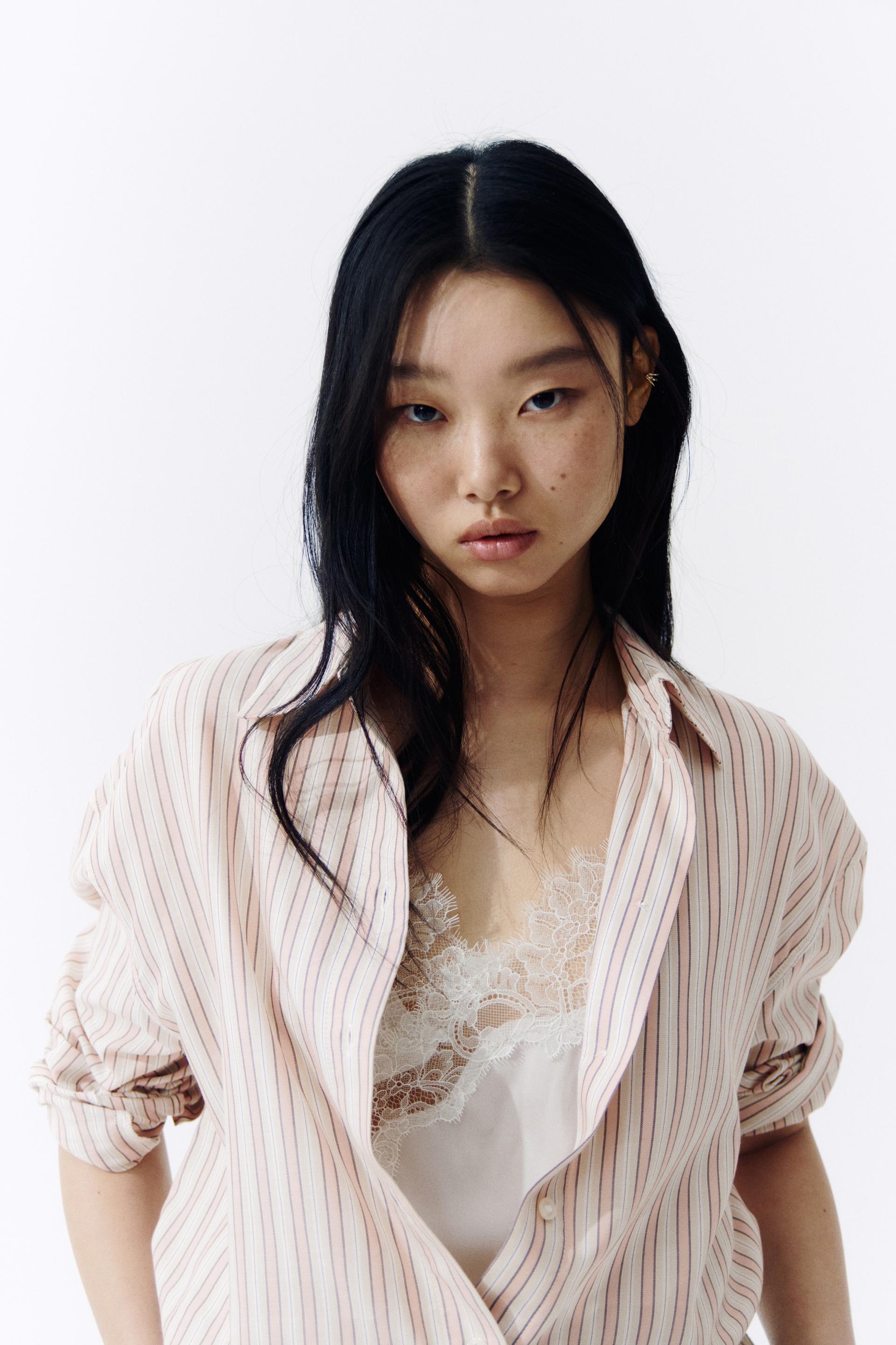 oversized lyocell-blend shirt