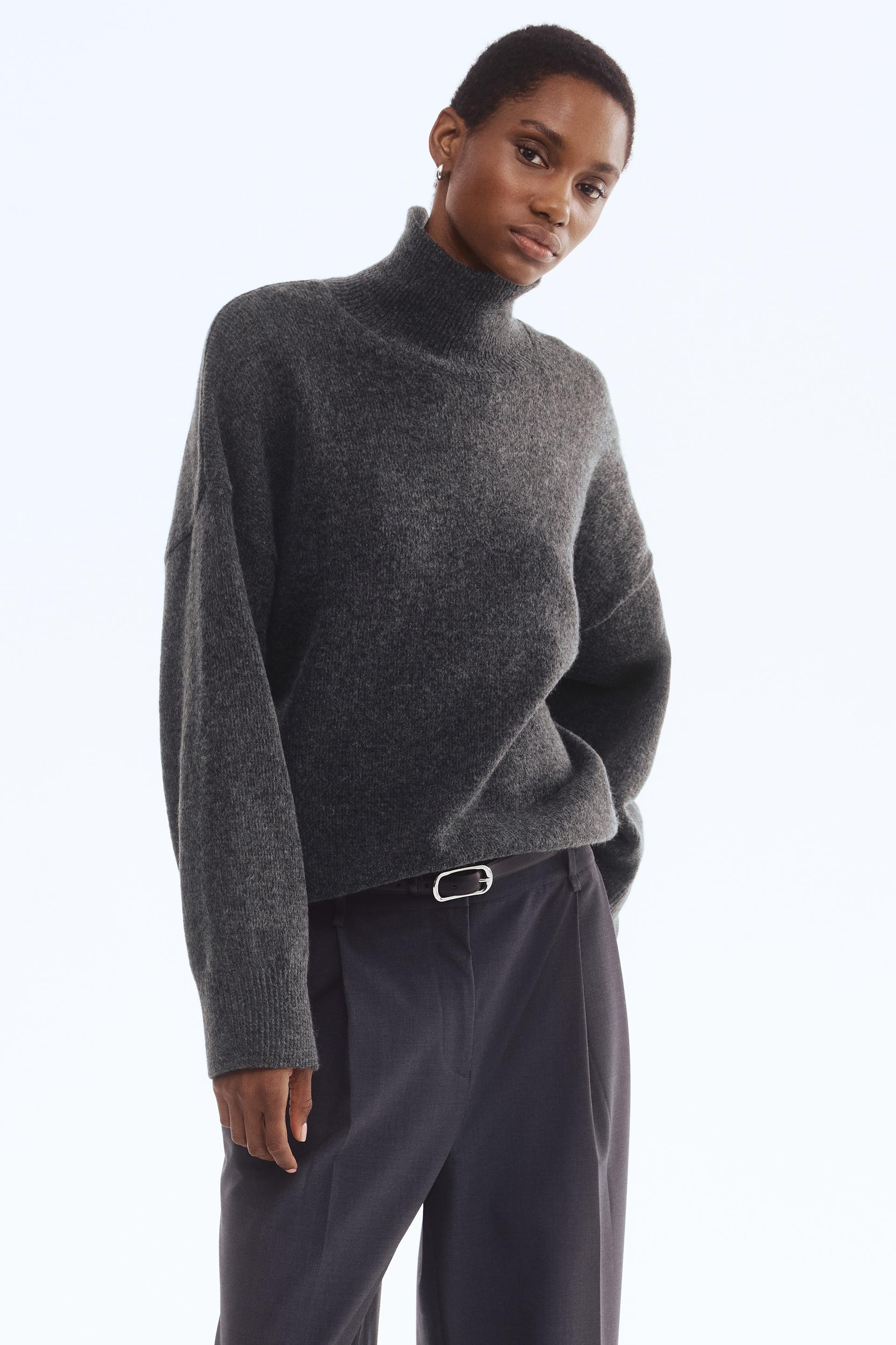 oversized mock-turtleneck sweater