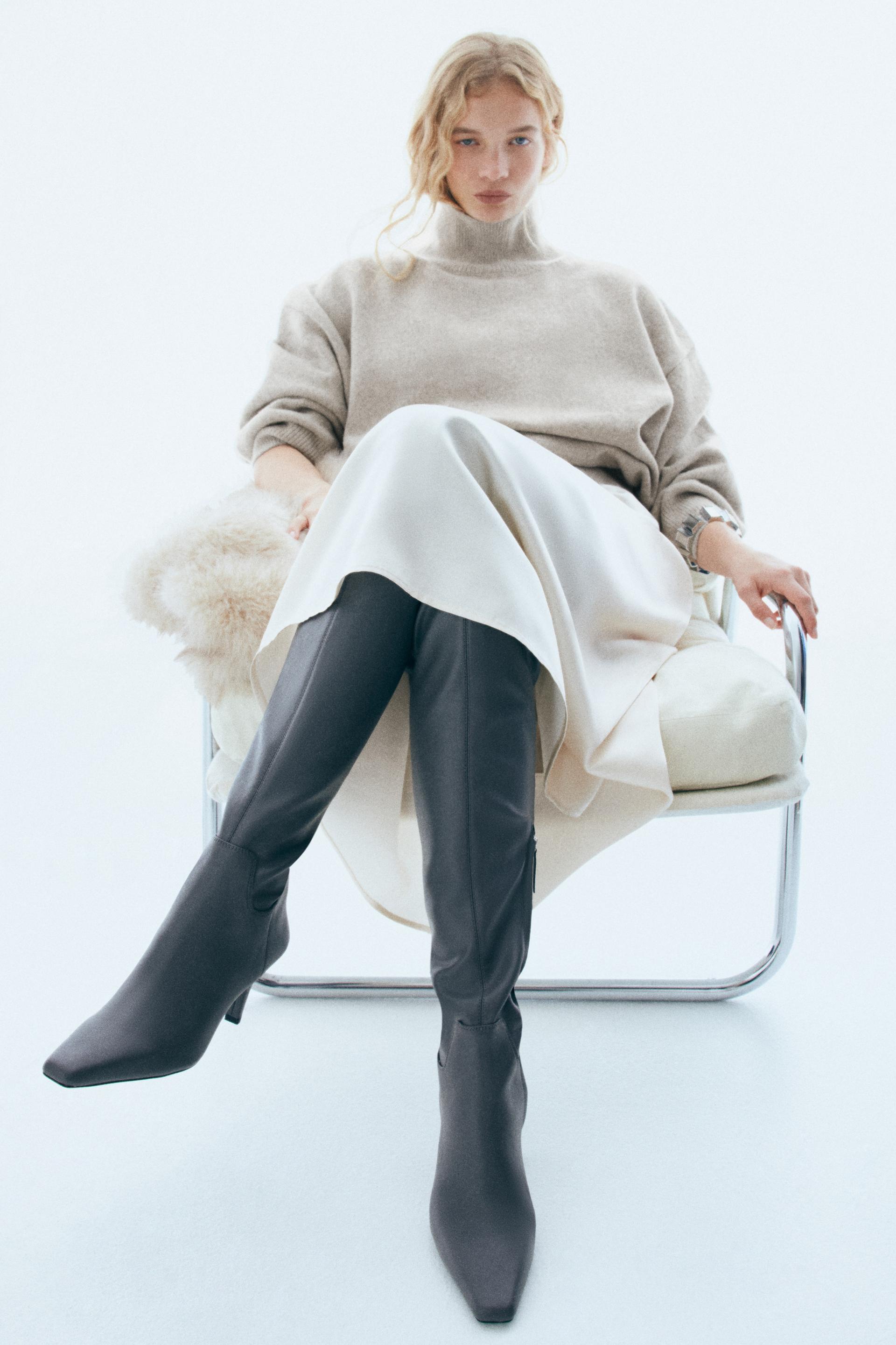 oversized mock-turtleneck sweater