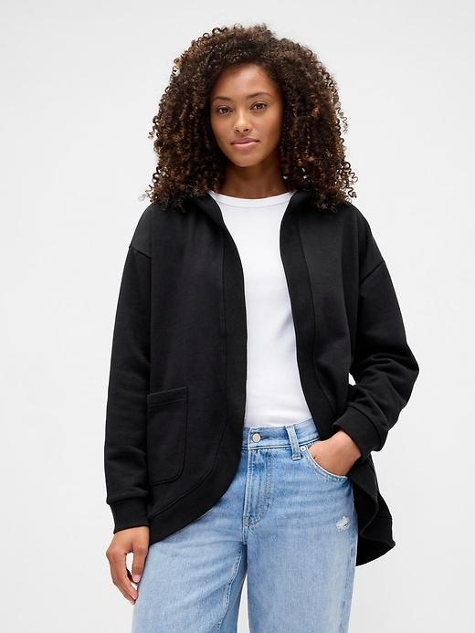 oversized open-front hoodie